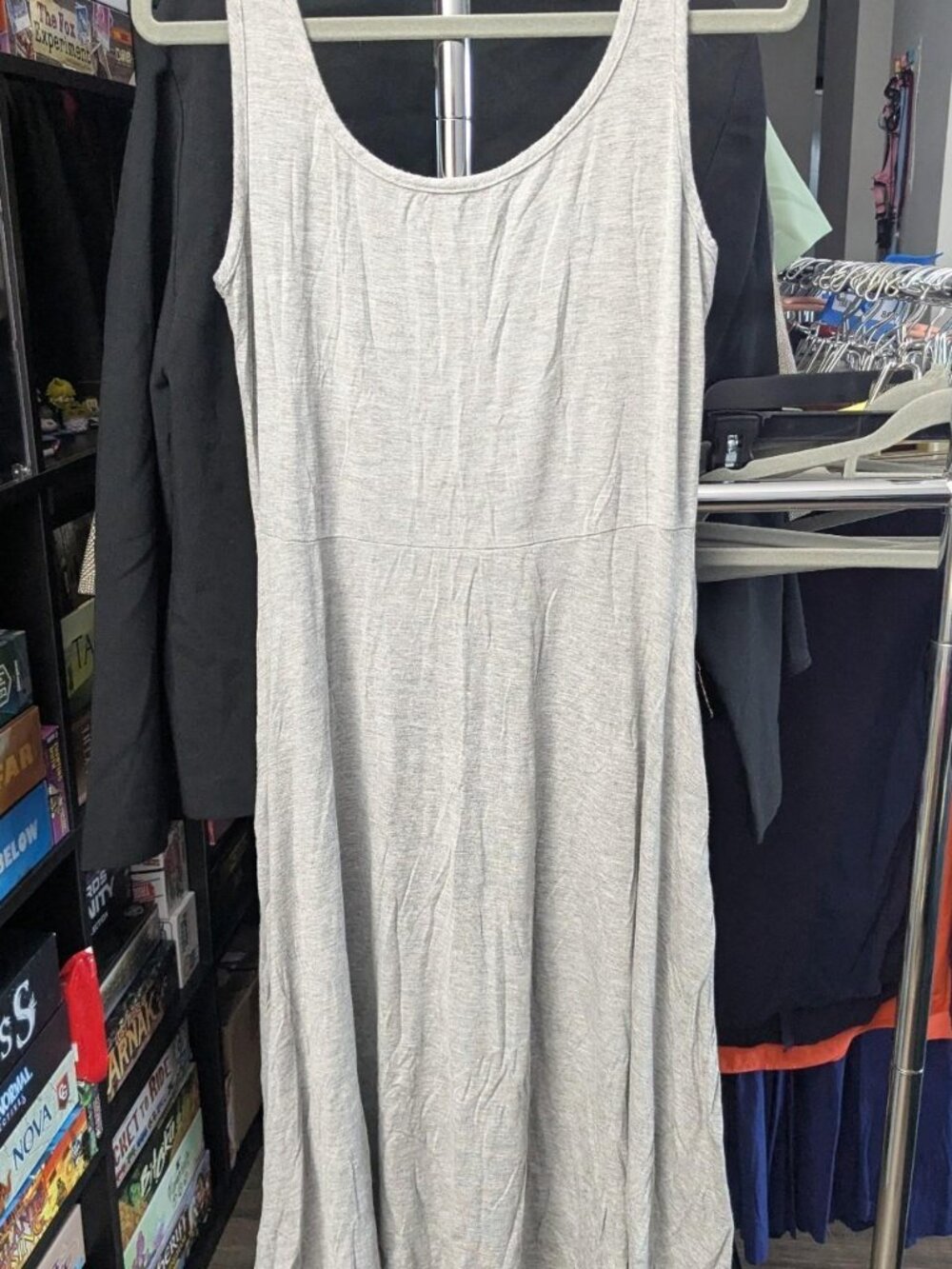 Olivia Rae Grey Heather Midi Dress w/ Pockets Size L